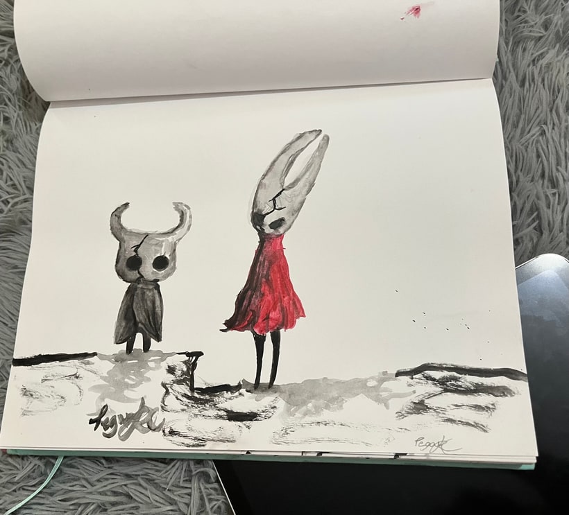 Hollow knight watercolor by Tegan