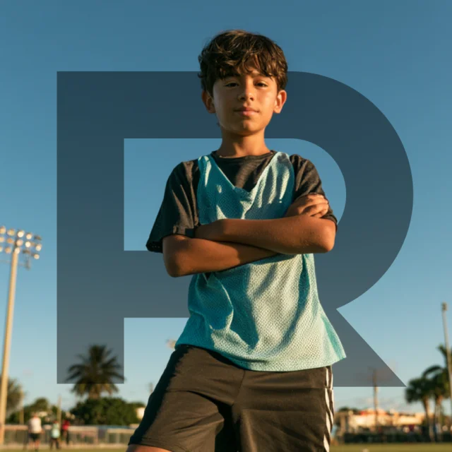 A young soccer player on the field